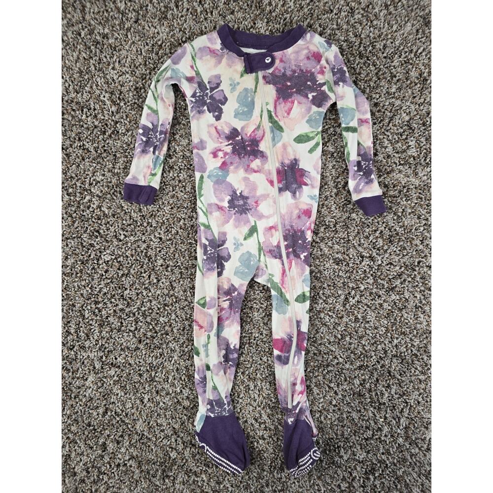 Burt's Bees Baby Sz 18M footed sleeper in the "watercolor daylily" print